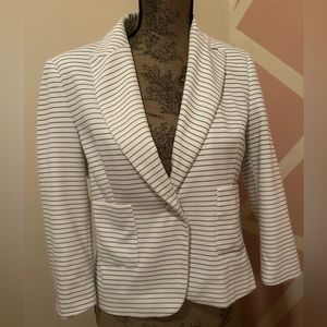 Jules & Leopold jacket, white w/blue stripe